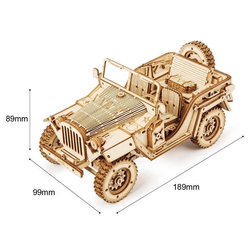 Army Jeep Car 3D Wooden Puzzle - PuzelCraft