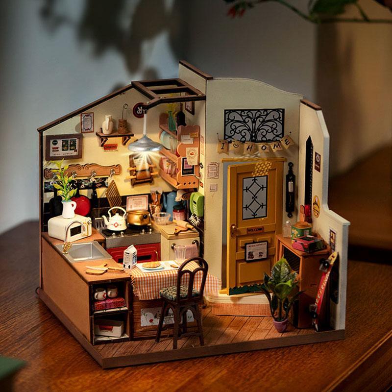 Happy Kitchen Dollhouse Minature - PuzelCraft