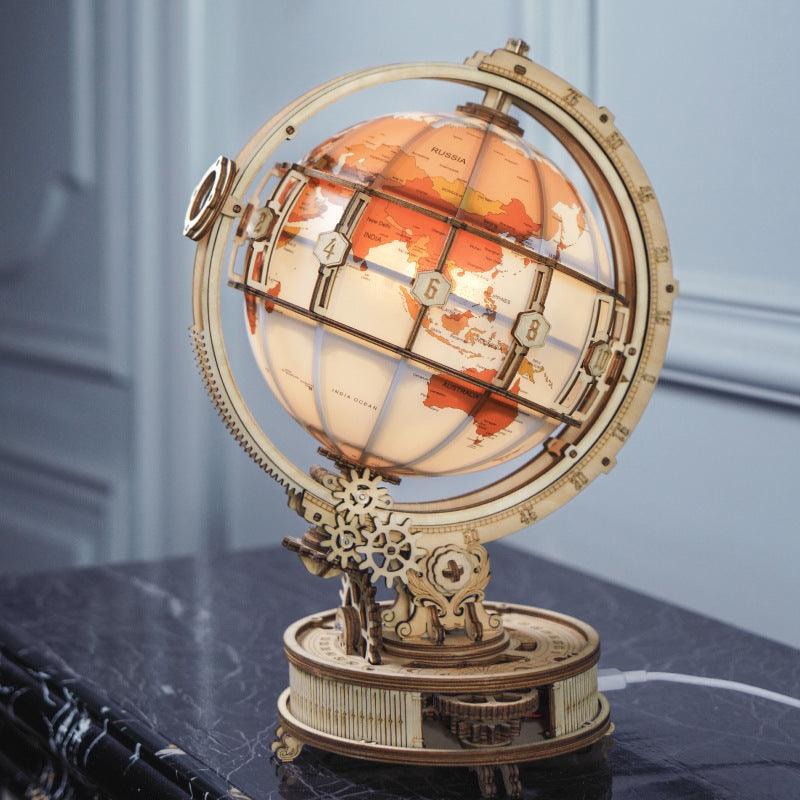 3D Wooden Luminous Globe - PuzelCraft