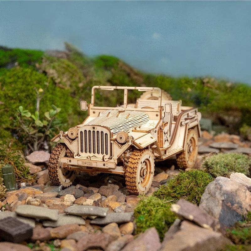 Army Jeep Car 3D Wooden Puzzle - PuzelCraft