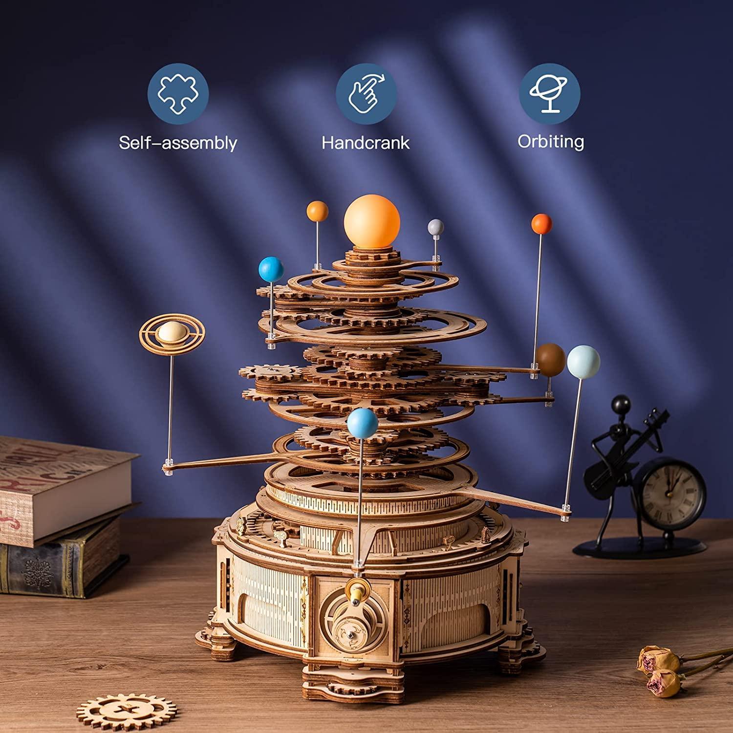 Cosmos Rotatable Mechanical Orrery 3D Wooden Puzzle - PuzelCraft