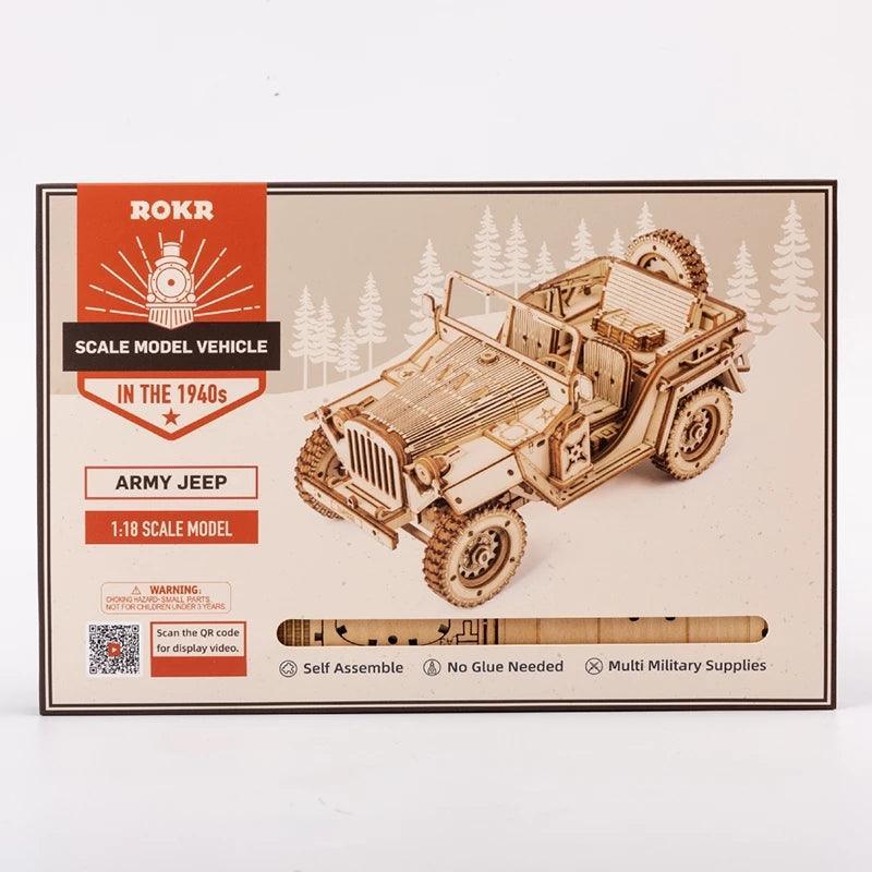 Army Jeep Car 3D Wooden Puzzle - PuzelCraft