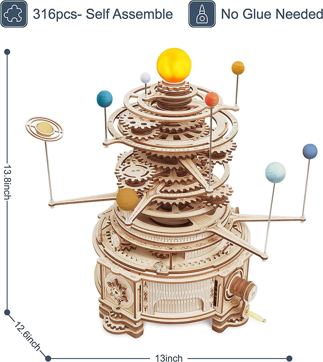 Cosmos Rotatable Mechanical Orrery 3D Wooden Puzzle - PuzelCraft