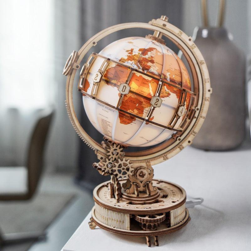 3D Wooden Luminous Globe - PuzelCraft