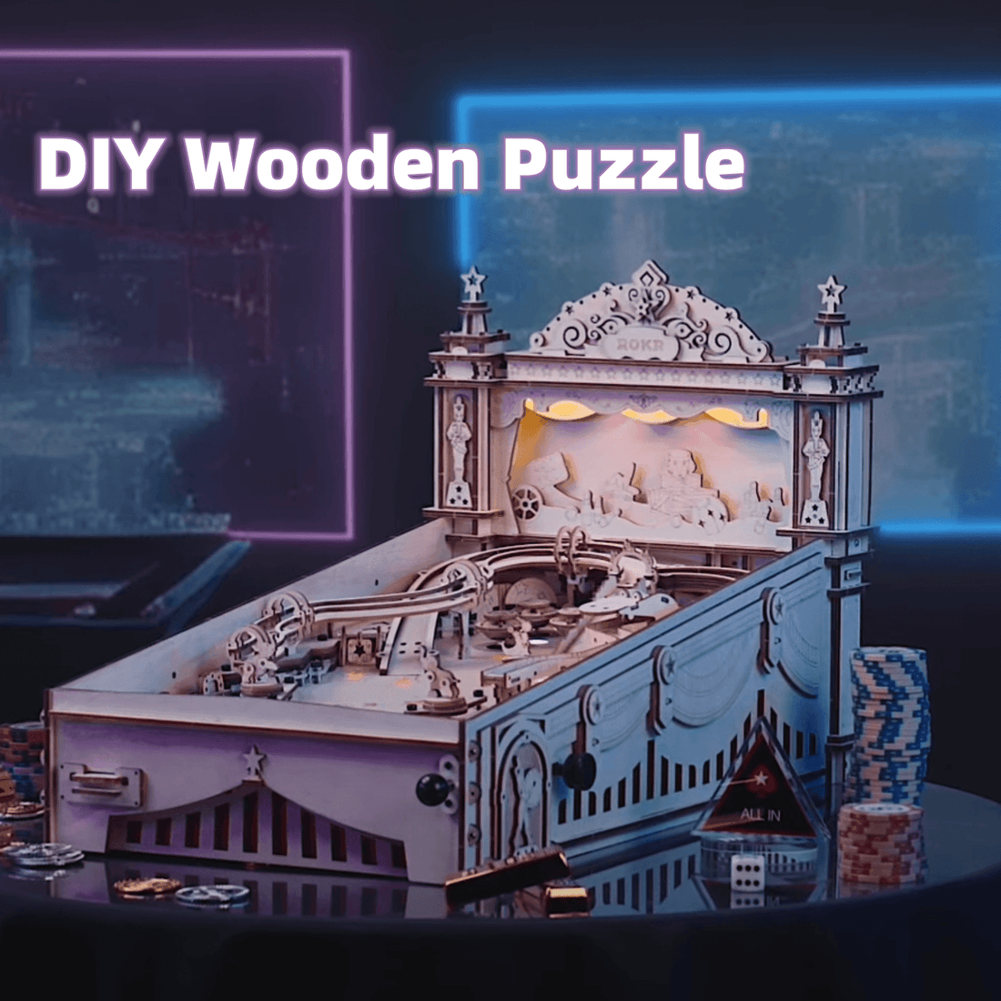 Pinball Machine 3D Wooden Puzzle - PuzelCraft